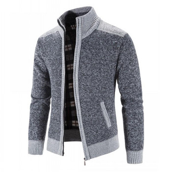 Ανδρικό παλτό πουλόβερ 2022 Μόδα συνονθύλευμα ζακέτα ανδρικό πλεκτό πουλόβερ Μπουφάν με λεπτή εφαρμογή γιακάς Χοντρό ζεστό ανδρικό παλτό