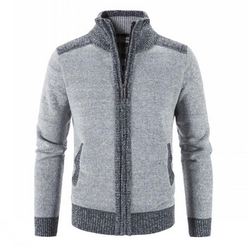 Ανδρικό παλτό πουλόβερ 2022 Μόδα συνονθύλευμα ζακέτα ανδρικό πλεκτό πουλόβερ Μπουφάν με λεπτή εφαρμογή γιακάς Χοντρό ζεστό ανδρικό παλτό