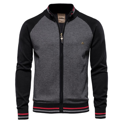 AIOPESON Spliced Cardigan Ανδρικά ρούχα casual υψηλής ποιότητας βαμβακερό πουλόβερ ανδρικό ζακέτες μάρκας χειμώνα για άνδρες