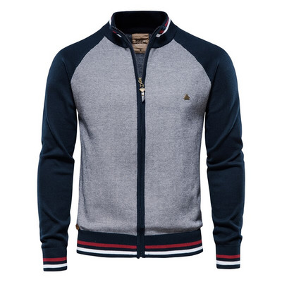 AIOPESON Spliced Cardigan Ανδρικά ρούχα casual υψηλής ποιότητας βαμβακερό πουλόβερ ανδρικό ζακέτες μάρκας χειμώνα για άνδρες