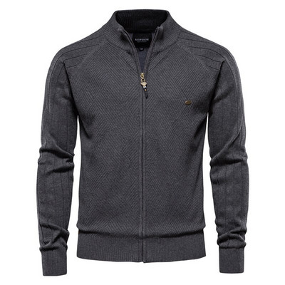 AIOPESON Spliced Cardigan Ανδρικά ρούχα casual υψηλής ποιότητας βαμβακερό πουλόβερ ανδρικό ζακέτες μάρκας χειμώνα για άνδρες
