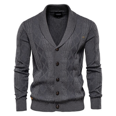 AIOPESON Spliced Cardigan Ανδρικά ρούχα casual υψηλής ποιότητας βαμβακερό πουλόβερ ανδρικό ζακέτες μάρκας χειμώνα για άνδρες