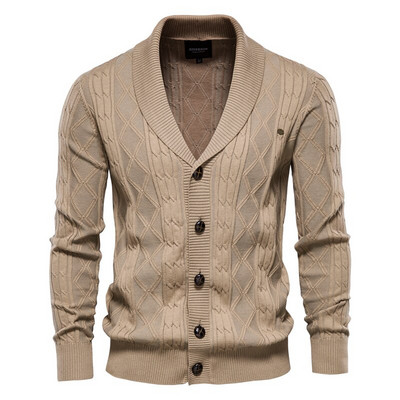 AIOPESON Spliced Cardigan Ανδρικά ρούχα casual υψηλής ποιότητας βαμβακερό πουλόβερ ανδρικό ζακέτες μάρκας χειμώνα για άνδρες