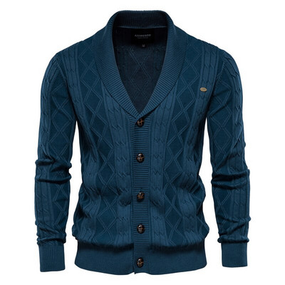 AIOPESON Spliced Cardigan Ανδρικά ρούχα casual υψηλής ποιότητας βαμβακερό πουλόβερ ανδρικό ζακέτες μάρκας χειμώνα για άνδρες