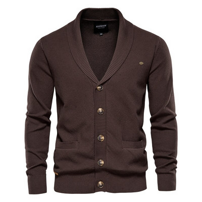 AIOPESON Spliced Cardigan Ανδρικά ρούχα casual υψηλής ποιότητας βαμβακερό πουλόβερ ανδρικό ζακέτες μάρκας χειμώνα για άνδρες