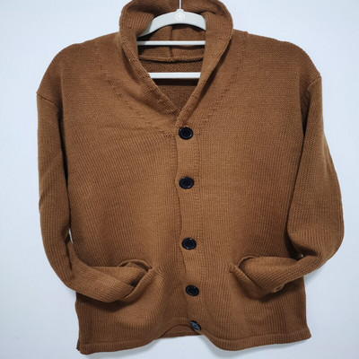 Ανδρικό πουλόβερ ζακέτα πλεκτό με μονό στήθος χειμερινό κολάρο ζακέτα ανδρικά μπουφάν Ανδρικά παλτό πουλόβερ βρετανικού στυλ