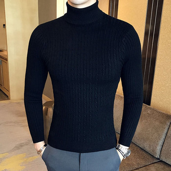 μάρκα Ανδρικά πουλόβερ και πουλόβερ με ζιβάγκο 2021 Νέα μόδα Πλεκτό πουλόβερ Χειμερινό ανδρικό πουλόβερ Homme Wool Casual Solid Ρούχα