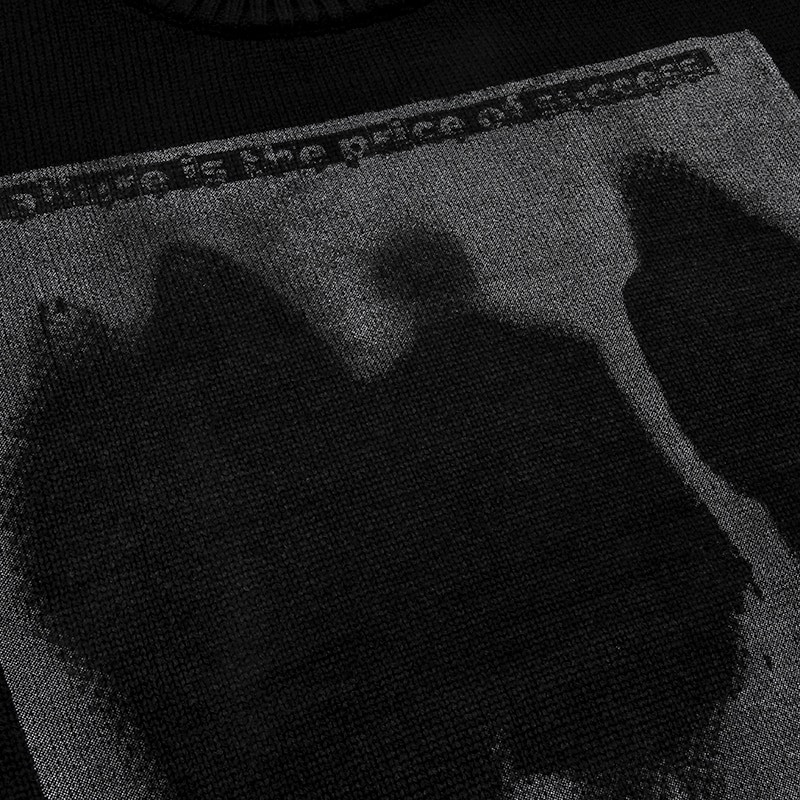 LENSTID Őszi Férfi Túlméretes kötött pulóverek Hip Hop Grafikus Utcai ruházat Harajuku Laza divat, alkalmi pulóverek