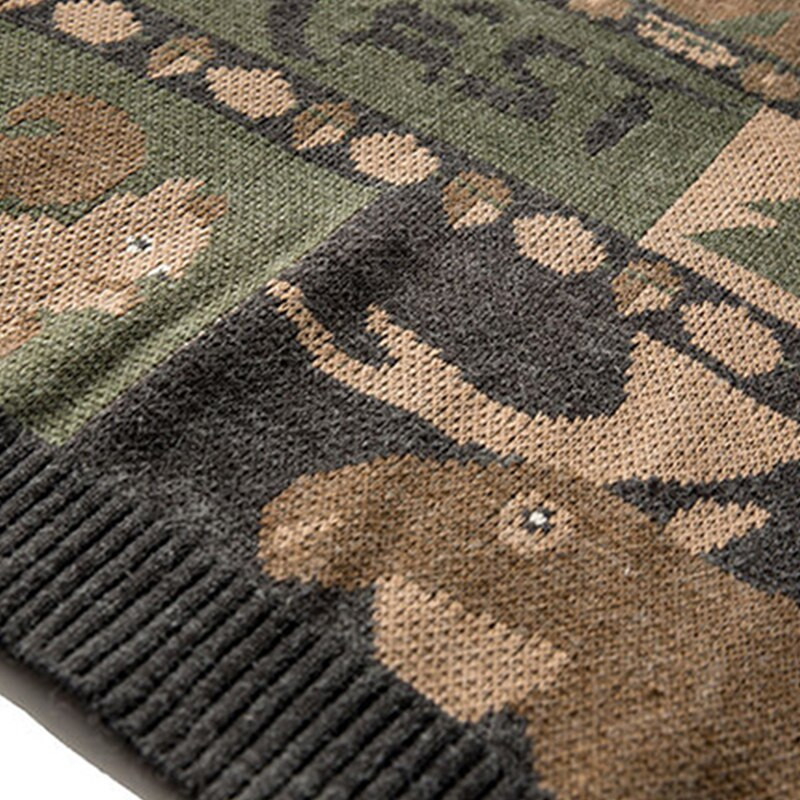 Χειμερινό vintage πουλόβερ ανδρικά Νέα Ιαπωνικά χαριτωμένα ζευγάρια αρκούδας Πλεκτό πουλόβερ πουλόβερ Hip Hop Harajuku Streetwear Ανδρικά ρούχα