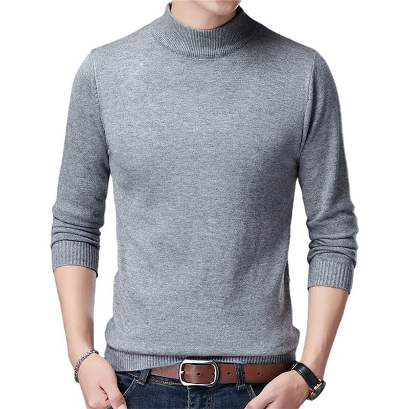 Vīriešu džemperis, vienkrāsains džemperis, pievilcīgs kakla izgriezums pavasarī un rudenī, valkājot plānu modes apakškreklu, izmērs no M līdz 4XL