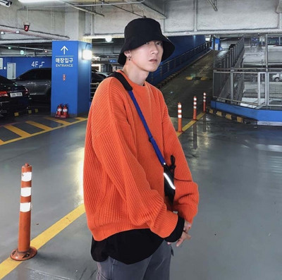 Džemperi Vīriešu Crewneck Tīras krāsas trikotāžas džemperi Rudens Ziemas Ikdienas Pulovers Ielas apģērbs Pamatkrāsas džemperis Džemperis Vīriešu