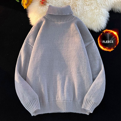 Ανδρικά πουλόβερ με ζιβάγκο χειμωνιάτικο ζεστό Privathinker Μασίφ κορεάτικο ανδρικό πουλόβερ με πλέξη 2022 Ανδρικά πουλόβερ από φλις Harajuku