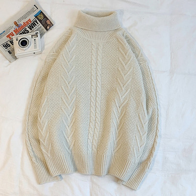 Ανδρικά πουλόβερ με ζιβάγκο χειμωνιάτικο ζεστό Privathinker Μασίφ κορεάτικο ανδρικό πουλόβερ με πλέξη 2022 Ανδρικά πουλόβερ από φλις Harajuku