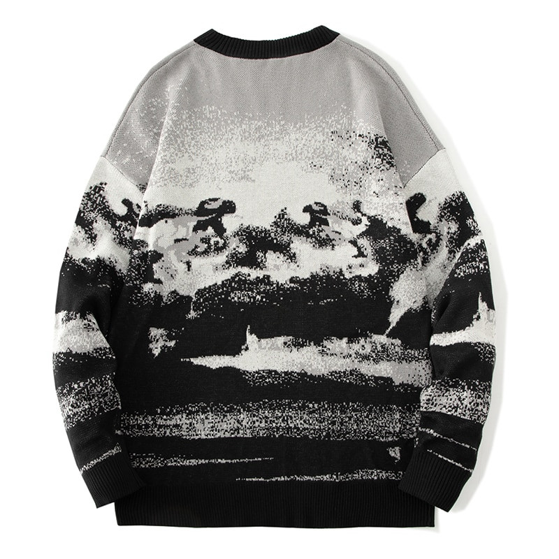 2022. gada jauns rudens ziemas ikdienas džemperis, brīvs Harajuku stila vīriešu džemperis ar apaļu kaklu ar garām piedurknēm Modes džemperi Moderni džemperi
