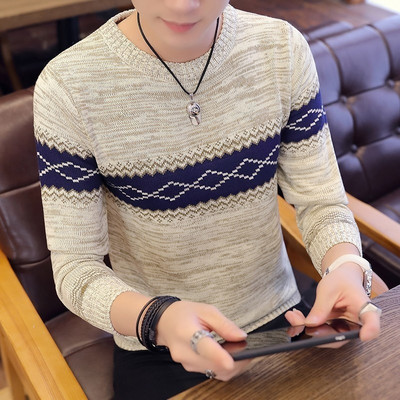 Корейски сиви пуловери и пуловери Мъжки плетен пуловер с дълъг ръкав Висококачествени зимни пуловери Homme Топло морско палто 3xl Най-новото