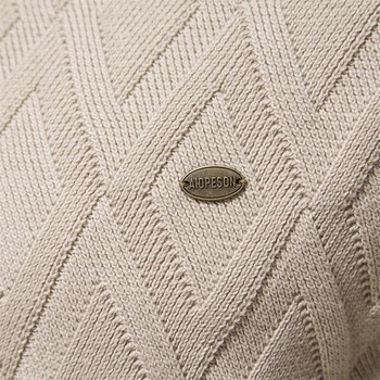 Ανδρικά πουλόβερ AIOPESON Argyle Basic Μονόχρωμο μακρυμάνικο πλεκτό ανδρικό πουλόβερ χειμερινή μόδα Νέα ζεστά πουλόβερ για άνδρες
