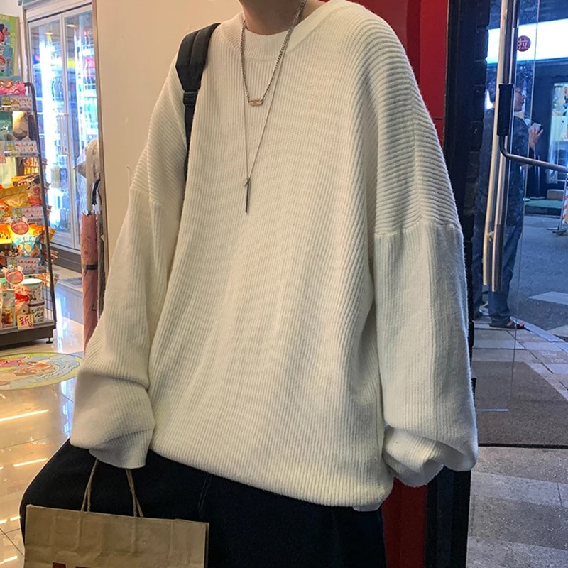 Vīriešu cietie Harajuku silti trikotāžas džemperi, 2022. gada džemperis Vīriešu 15 krāsu ziemas džemperis Vīriešu japāņu vilnas džemperis