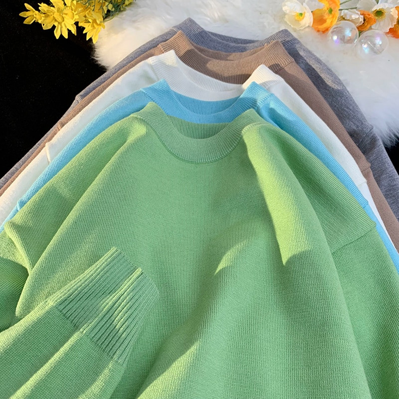 Vīriešu cietie Harajuku silti trikotāžas džemperi, 2022. gada džemperis Vīriešu 15 krāsu ziemas džemperis Vīriešu japāņu vilnas džemperis