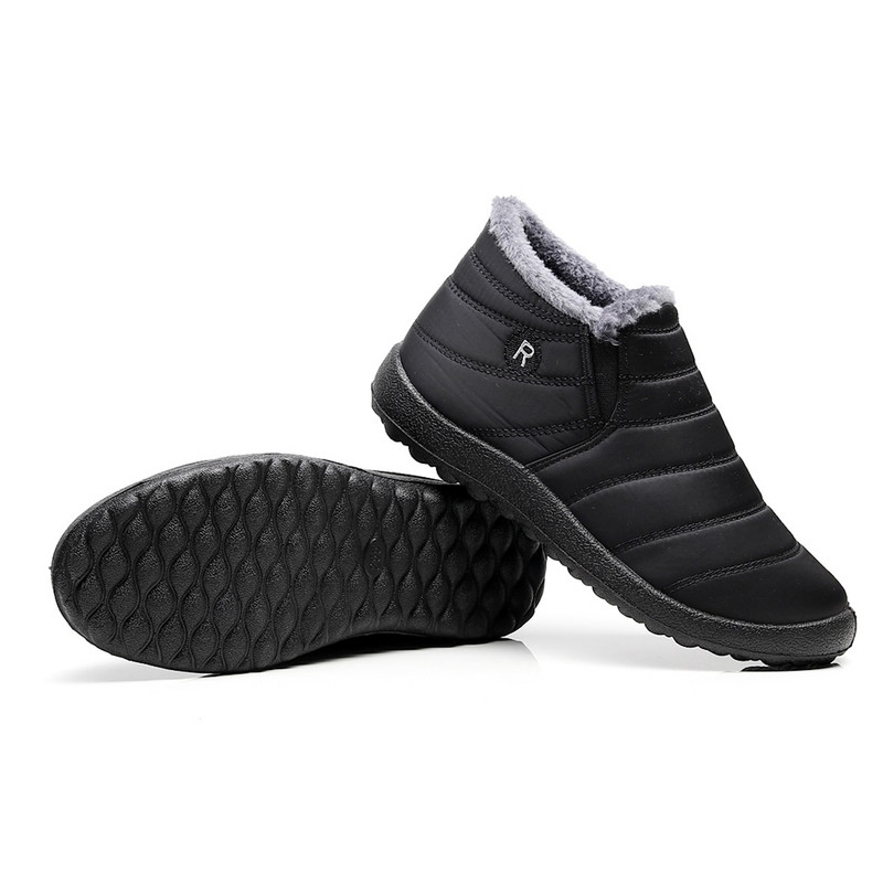 Vīriešu Sniega zābaki Puszābaki Ziemas zābaki Unisex Pāri Jauni vienkrāsaini plīša iekšpuse pret slīdēšanu apakšā silti ūdensizturīgi slēpošanas apavi