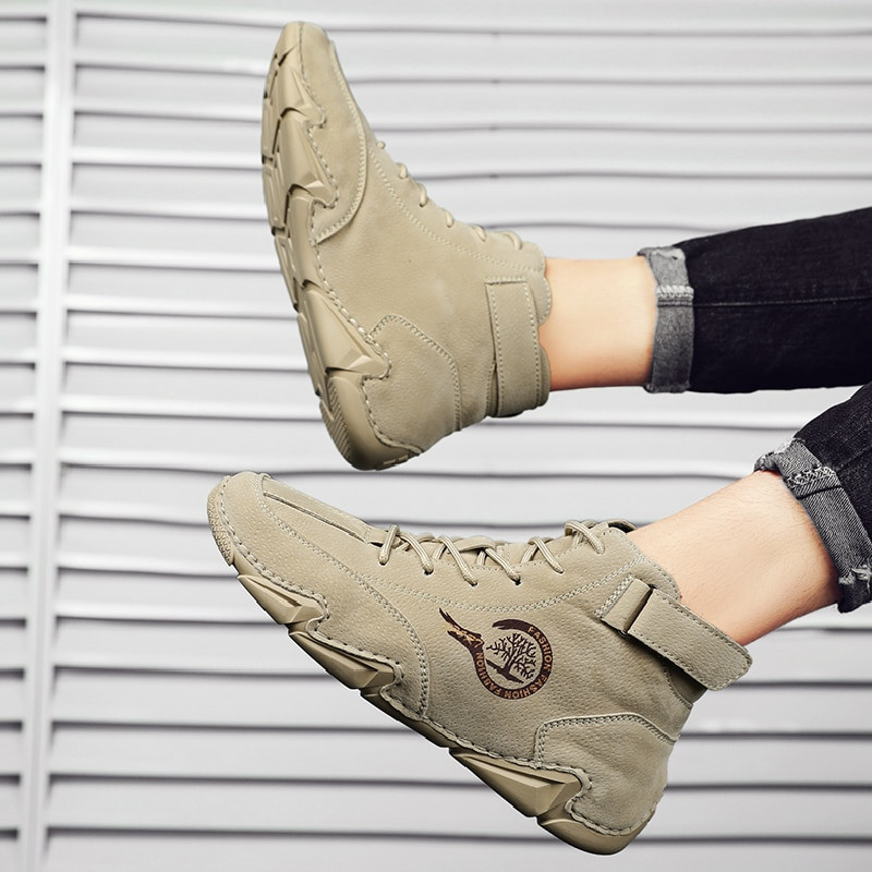 Ανδρικές χειμερινές μπότες Suede δέρμα με γούνα μποτάκια για τον αστράγαλο Ανδρικές μπότες αναψυχής Keep Warm Western Boots Ανδρικά παπούτσια Casual Bota Masculina