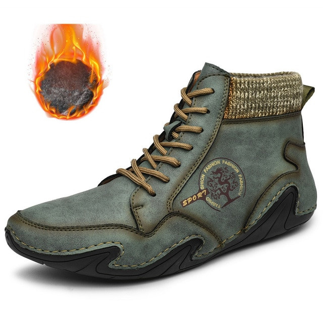 Ανδρικές χειμερινές μπότες 2021 Μόδα δερμάτινες μπότες Ανδρικές μπότες φθινοπώρου χειμώνα χιόνι casual Ανδρικά ανοιχτόχρωμα υπαίθρια παπούτσια αντιολισθητικά ζεστά Zapatos