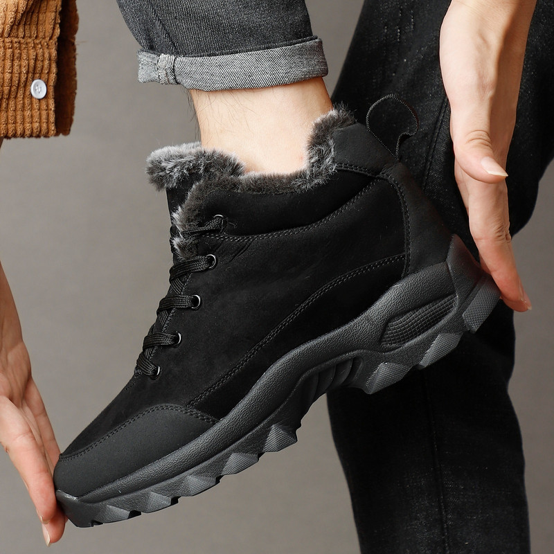 Vīriešu sniega zābaki āra apavi vīriešiem, biezas zoles kedas vīriešiem ziemas apavi Botines Tenis saglabāt siltu pūku vīriešu puszābaki