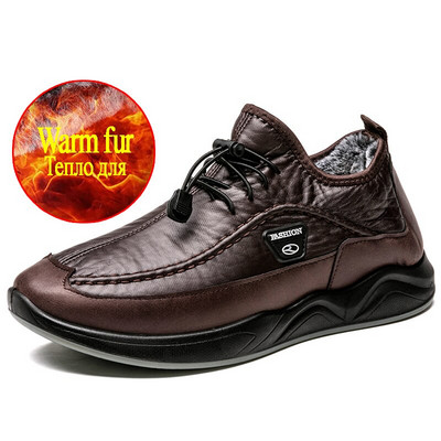 Zīmols Ziemas Vīriešu zābaki Ādas Sniega zābaki Vīriešu Plīša Silti Causal Kurpes Ūdensizturīgi Vīriešu Zābaki Šņorējamas Vīriešu kedas 2022. gada pavasaris