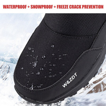 Мъжки ботуши 2022 Зимни обувки Мъжки ботуши за сняг Водоустойчиви неплъзгащи се зимни ботуши с дебела козина за -40 градуса Ботуши на платформа с цип Ssize 40