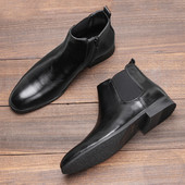 Μέγεθος 38~49 Ανδρικές μπότες Μπότες αστράγαλο Ανδρικές μπότες Chelsea με σπαστό δέρμα