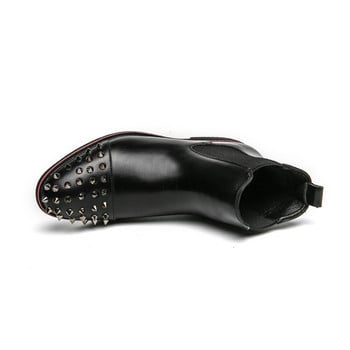 Ανδρικές μπότες Chelsea Rivets Black Punk Handmade Ανδρικές μπότες Δωρεάν αποστολή Αντιολισθητικές Zapatillas De Seguridad Hombre Para Trabajo