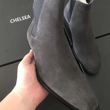 Ботуши Chelsea Мъжки обувки 2022 г. Нови мъжки ботуши Луксозни зимни ботуши Мъжки боти до глезена Мъжки рокли Обувки Плюс размер 47 48 Botas De Hombre