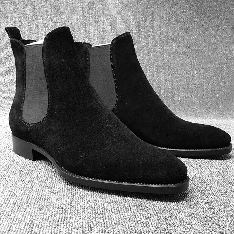 Chelsea Boots Vīriešu apavi 2022 Jauni vīriešu zābaki Luksusa ziemas zābaki Vīriešu puszābaki Vīriešu kleitas kurpes Liela izmēra 47 48 Botas De Hombre