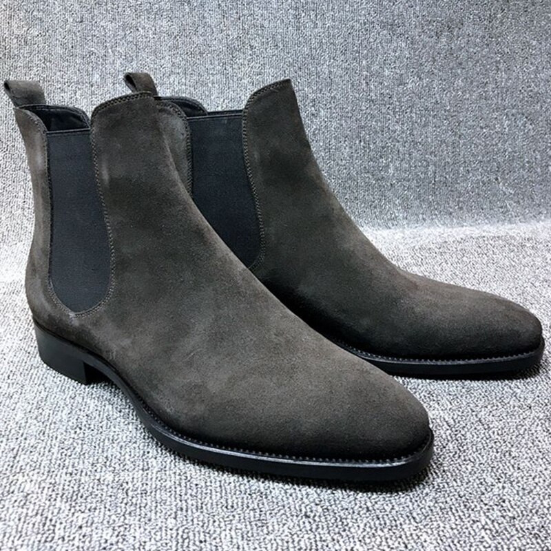 Chelsea Boots Vīriešu apavi 2022 Jauni vīriešu zābaki Luksusa ziemas zābaki Vīriešu puszābaki Vīriešu kleitas kurpes Liela izmēra 47 48 Botas De Hombre