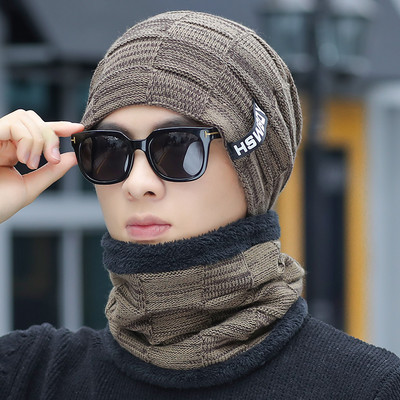 Ζεστό χειμωνιάτικο καπέλο με λογότυπο - σετ κασκόλ