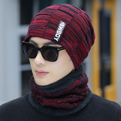 Ζεστό χειμωνιάτικο καπέλο με λογότυπο - σετ κασκόλ