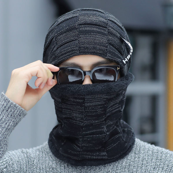 Ζεστό χειμωνιάτικο καπέλο με λογότυπο - σετ κασκόλ