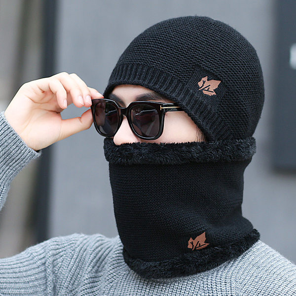 Πλεκτό ανδρικό σετ κασκόλ και καπέλο