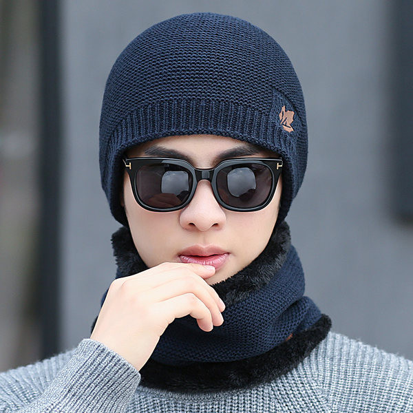 Πλεκτό ανδρικό σετ κασκόλ και καπέλο