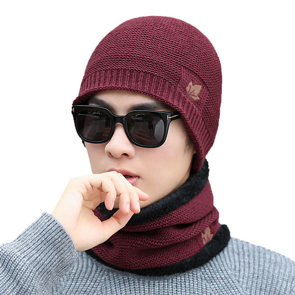 Πλεκτό ανδρικό σετ κασκόλ και καπέλο