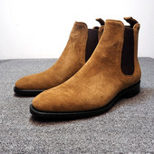 Μαλακό Suede Nap Chelsea Boots Ανδρικά ανδρικά μποτάκια κορυφαίας ποιότητας Χειμερινά χοντρά μποτάκια για άντρες Ζεστά φλατ παπούτσια Ψηλά μποτάκια Botas Mujer