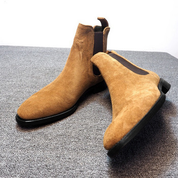 Μαλακό Suede Nap Chelsea Boots Ανδρικά ανδρικά μποτάκια κορυφαίας ποιότητας Χειμερινά χοντρά μποτάκια για άντρες Ζεστά φλατ παπούτσια Ψηλά μποτάκια Botas Mujer