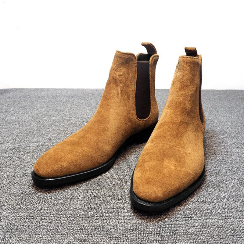 Μαλακό Suede Nap Chelsea Boots Ανδρικά ανδρικά μποτάκια κορυφαίας ποιότητας Χειμερινά χοντρά μποτάκια για άντρες Ζεστά φλατ παπούτσια Ψηλά μποτάκια Botas Mujer