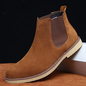 Ανδρικές μπότες Luxury Άνοιξη/Χειμώνας Κομψές μπότες Chelsea Ανδρικά παπούτσια από δέρμα αγελάδας Suede Lovers' Casual Shoes Plus Size 47 Zapatillas Hombregy