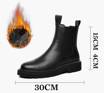 ανδρικές μπότες Άνετες slip-on ανδρικές μπότες Chelsea Casual μποτάκια για άνδρες Αδιάβροχες μπότες χιονιού Χειμερινά παπούτσια Zapatos