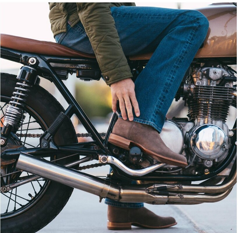 Απλές σουέτ μεσαίες μπότες ανδρικές και γυναικείες Νέες μπότες Ποιότητα Πλατφόρμα Chelsea Μπότες Φθινόπωρο Χειμερινές καουμπόικες μπότες Μέγεθος παπουτσιών 38-48