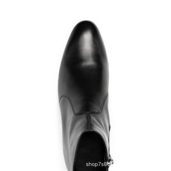 ανδρικές μπότες Chelsea Μπότες με μαύρο φερμουάρ για άνδρες Vintage μπότες μοτοσικλέτας Μπότες αστραγάλου