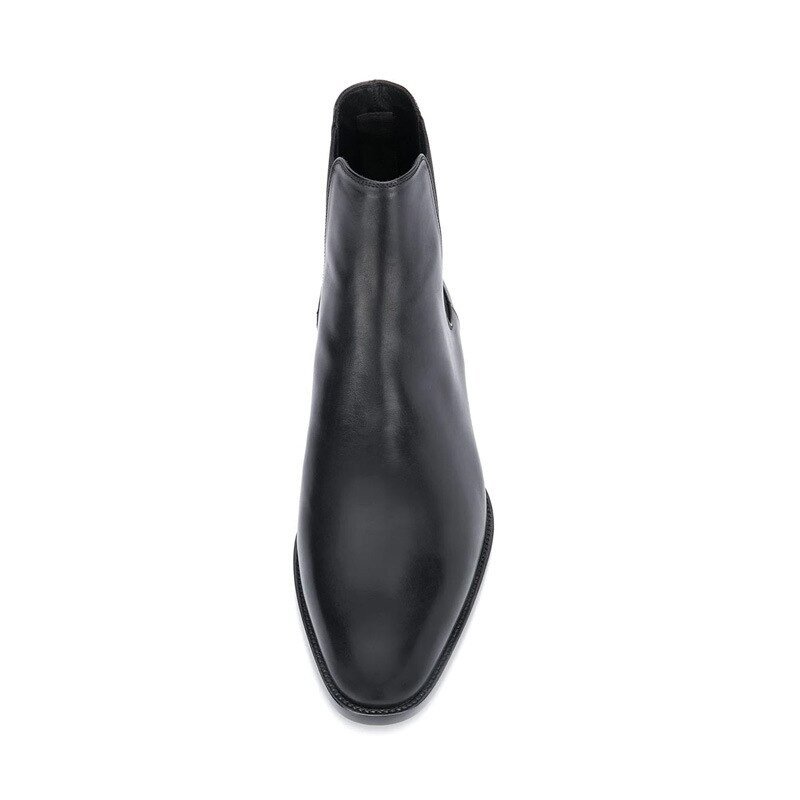 Vīriešu Chelsea zābaki, melni augstas kvalitātes ādas smaili purngali, modes biznesa ikdienas klasiski uzvelkami vīriešu zābaki
