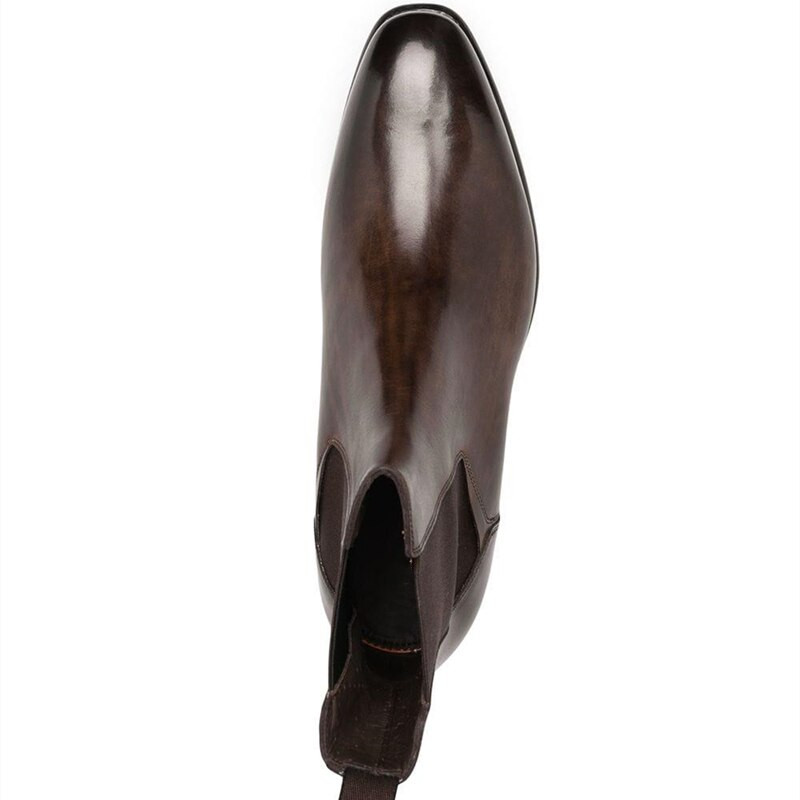 Muške smeđe Chelsea čizme, crne poslovne, ručno rađene muške kratke čizme, natikače, gležnjače s okruglim prstima za muškarce, besplatna dostava