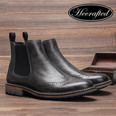 Chelsea Boots Vīriešu augstākās kvalitātes 2022. gada zīmola ērti ādas puszābaki, Brogue stila puszābaki #AL641