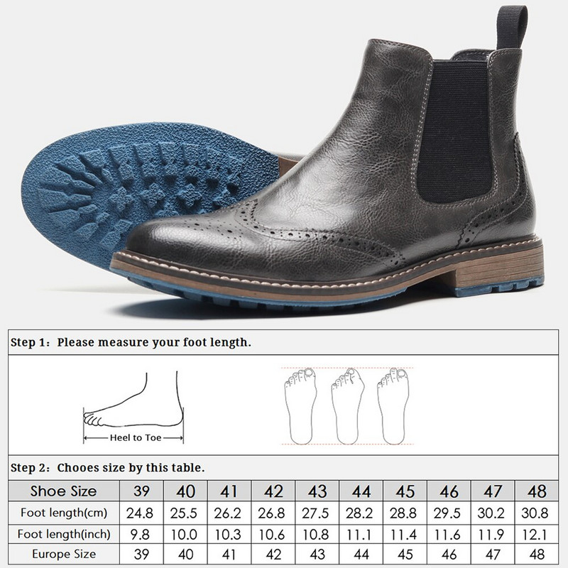 Chelsea Boots Vīriešu augstākās kvalitātes 2022. gada zīmola ērti ādas puszābaki, Brogue stila puszābaki #AL641